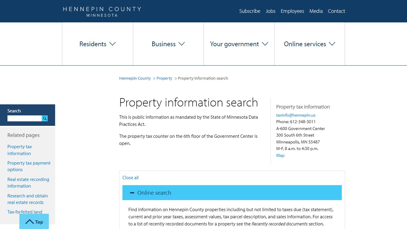 Property information search | Hennepin County